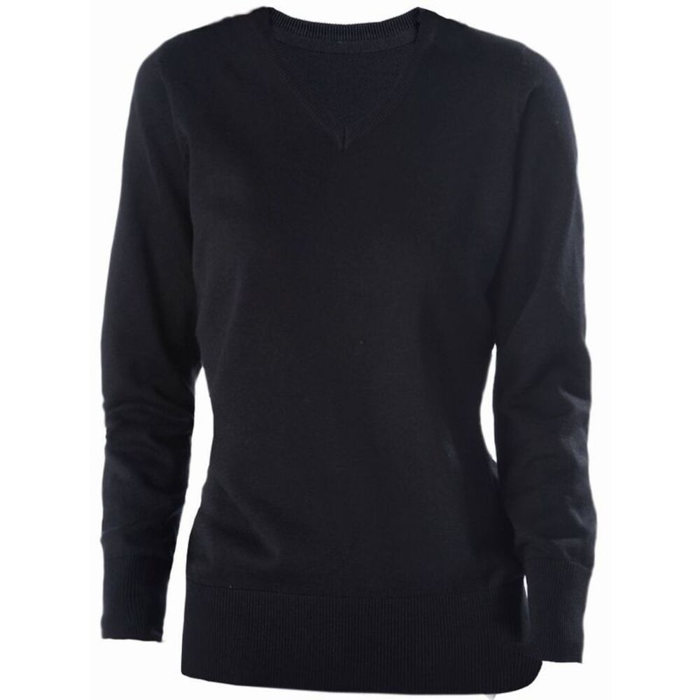 Kariban Womens/Ladies Cotton Acrylic V Neck Sweater / Dark Gray